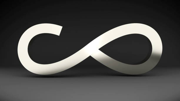 istock Abstract background with metal infinity sign. Digital background 912575816