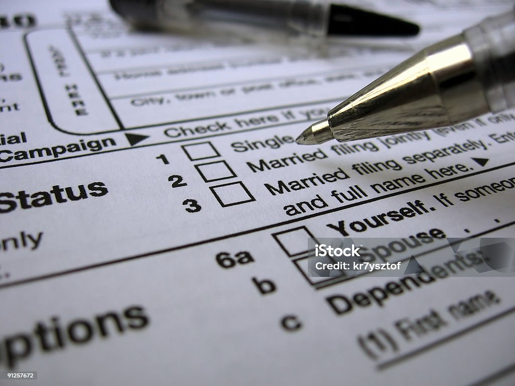 Steuererklärung - Lizenzfrei Bewerbungsformular Stock-Foto