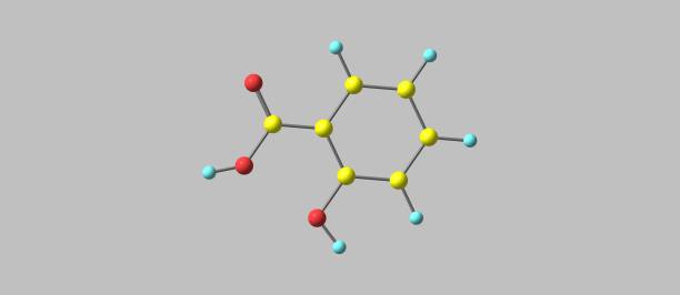 istock Salicylic acid molecular structure isolated on grey 912578448