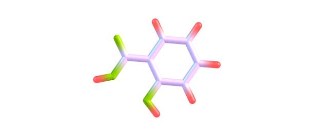 Salicylic acid molecular structure isolated on white