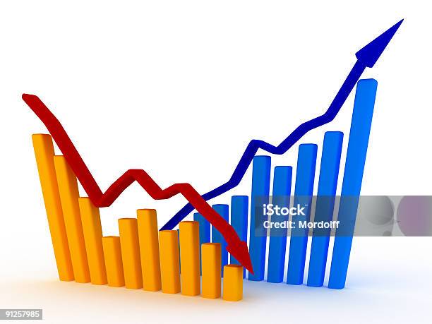 Business Graph V6 Stock Photo - Download Image Now - Computer Graphic, Efficiency, Blue