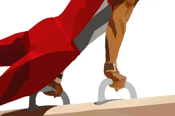 Vector illustration of pomme horse athlete gymnast