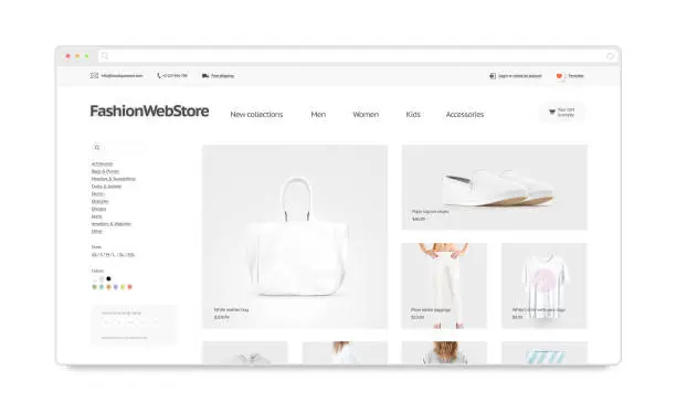 Photo of Fashion webstore site template mock up isolated