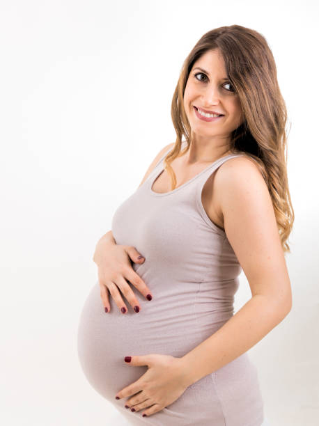 Portrait of a pregnant woman stock photo