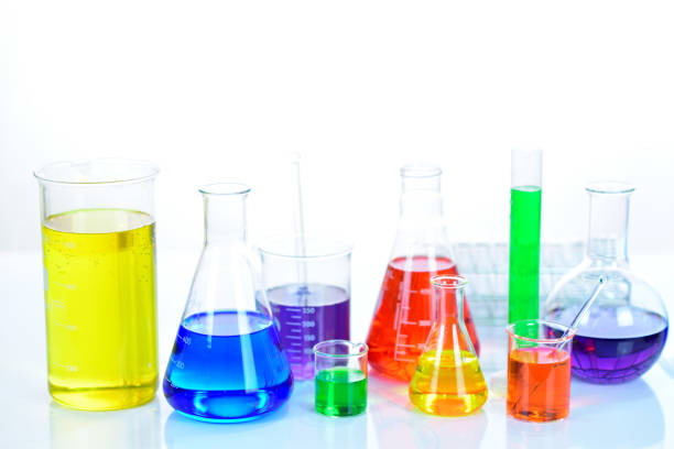 istock Laboratory glassware with chemical reagent 912588064