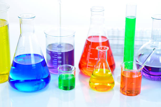istock Laboratory glassware with chemical reagent 912588118