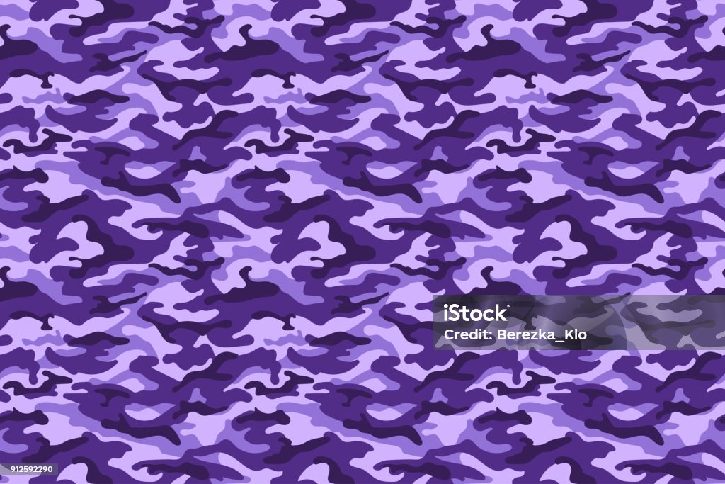 Purple camouflage texture. Vector Purple military camouflage horizontal texture. Vector illustration Camouflage stock vector