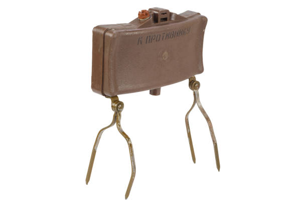 istock soviet, plastic bodied, directional type of anti-personnel mine. Text on russian - 