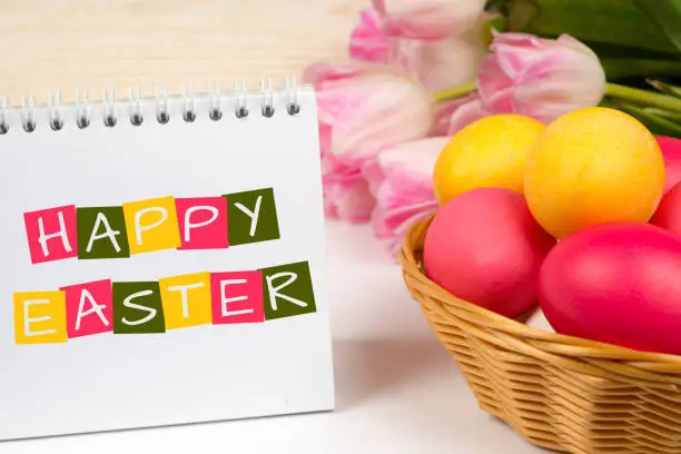 happy easter, greetings card