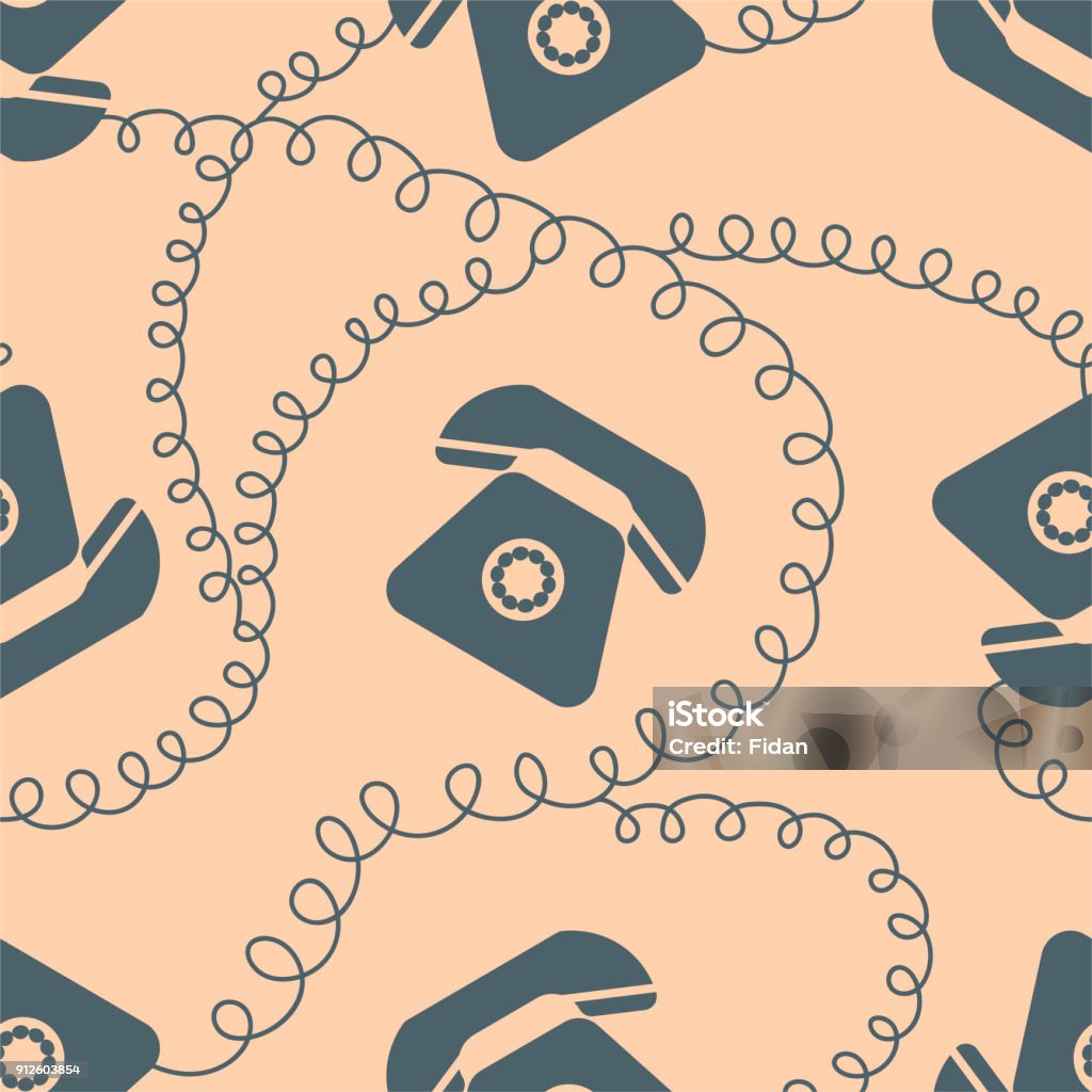 Calling Pattern Phone Call Pattern Beige Seamless Background Stock Illustration ...