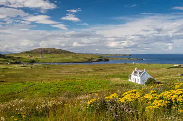 Landscape at the most northerly point of the Isle of Skye, Scotland, near Kilmaluag.