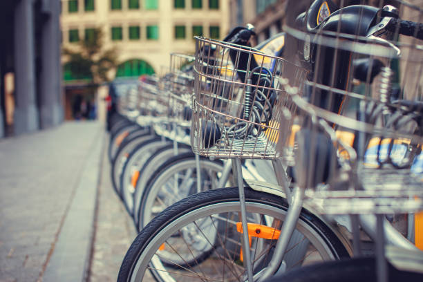 Bicycle parking in the city.