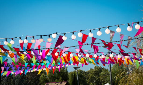 istock Colorful flags and lamps during celebrations 912613138