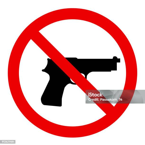No Gun Stock Illustration - Download Image Now - Gun, Rebellion, Icon Symbol