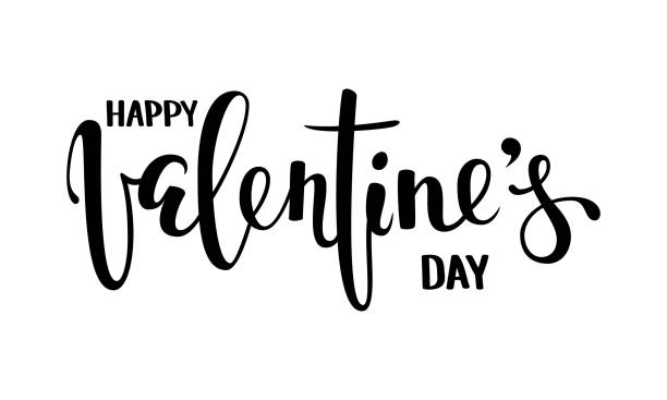 happy Valentine s day. Hand drawn creative calligraphy and brush pen lettering isolated on white background. design for holiday greeting card and invitation wedding, Valentine s day and Happy love day. vector art illustration