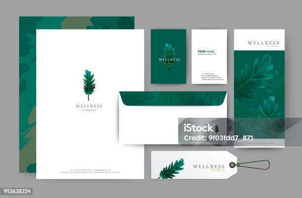 Branding Identity Template Corporate Company Design Set For Business Hotel Resort Spa Luxury Premium Icon Vector Illustration Stock Illustration - Download Image Now