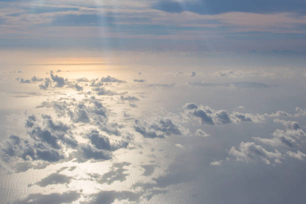 istock Clouds in the sky, view from an airplane 912631268