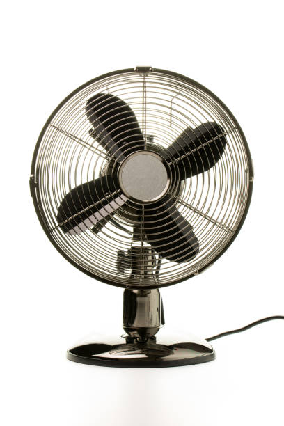 istock Retro table fan isolated on white background 912632278