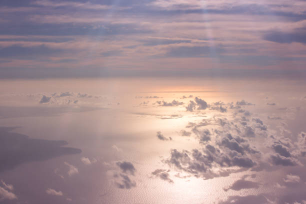 istock Clouds in the sky, view from an airplane 912632310