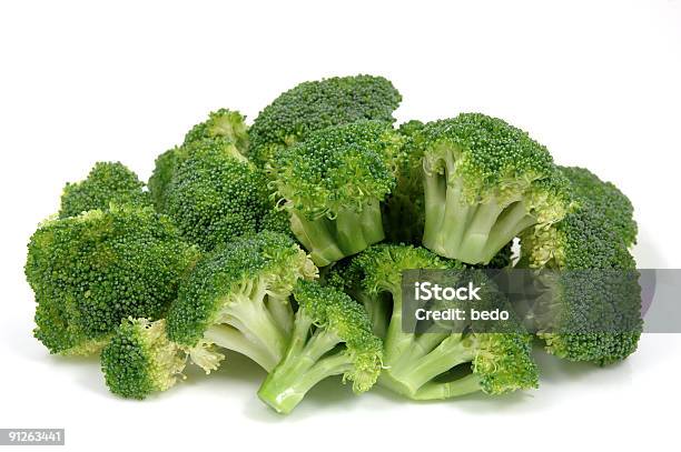 Fresh Broccoli Stock Photo - Download Image Now - Broccoli, White Background, Plant Stem