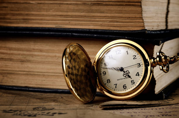 istock Vintage watch on the wooden table 912637286