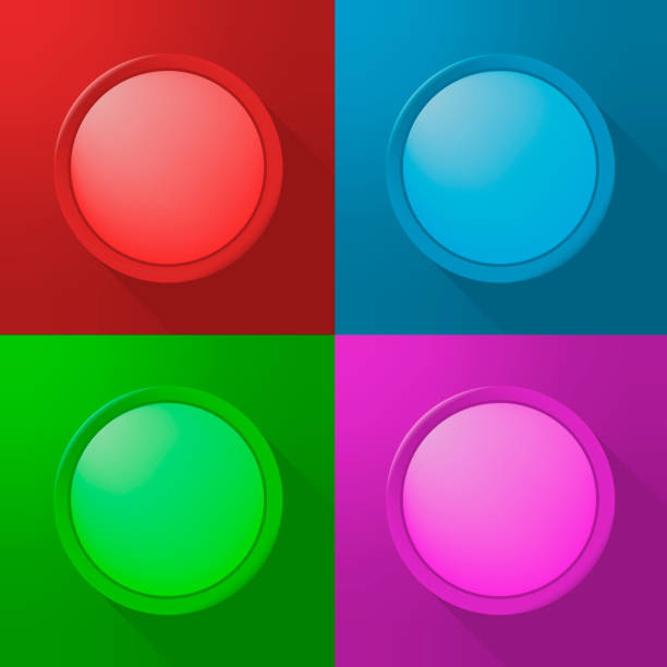 istock Set of High Quality Modern Color Buttons on Color Background . Vector Isolated Illustration 912637476