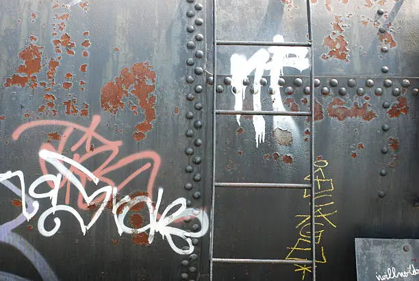 Photo of Grafitti on an old train