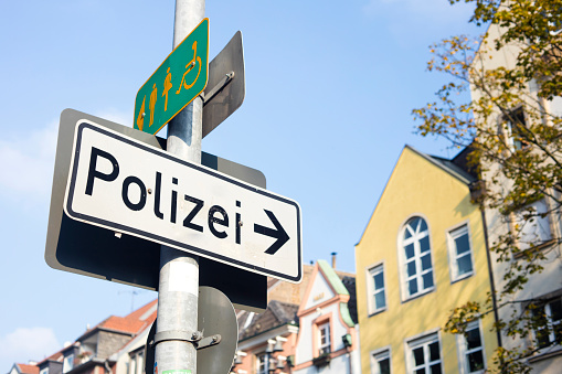 Placard with word in German 