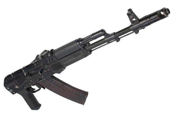 kalashnikov AK 74M assault rifle on white