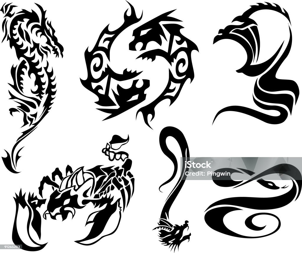 Tattoo-design II - Lizenzfrei Chinesischer Drache Stock-Illustration