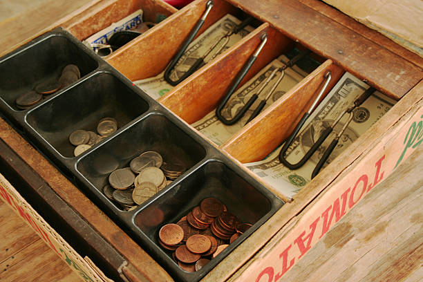 Antique Cash Register stock photo