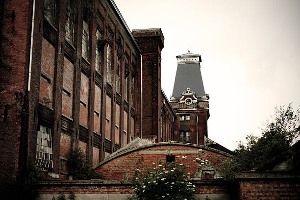 istock Large Abandoned Factory Building & Tower 91265493