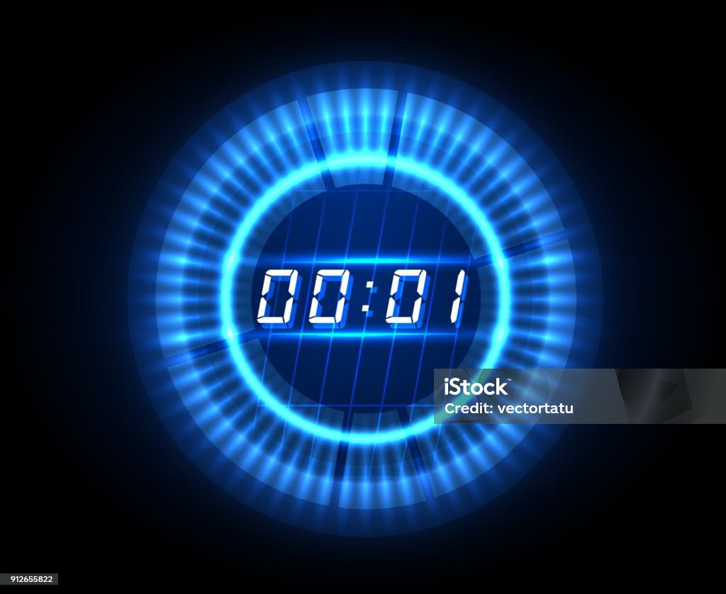 Futuristic countdown clock Futuristic countdown clock. Digital electronic timer concept vector illustration Countdown stock vector