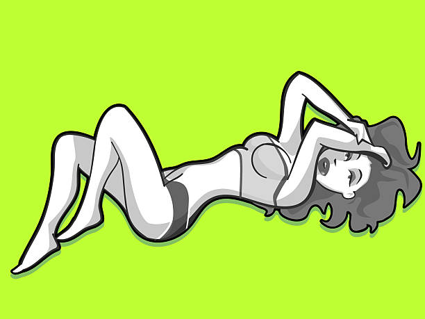 Green Sexy Pin Up Girl vector art illustration