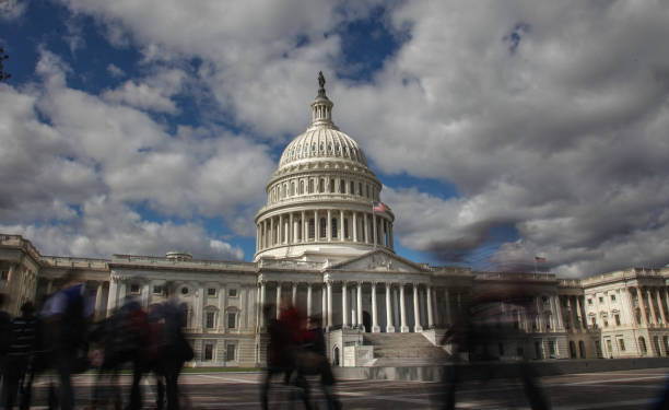 U.S. Capitol Building Shadowy Figures in Washington, DC