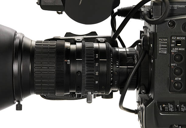 istock Professional digital video camera, isolated on white background. 91266001