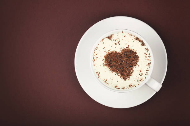 istock High Angle View Of Coffee Served On Brown Background 912663166