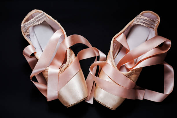 istock ballet shoes on a black background 912663858