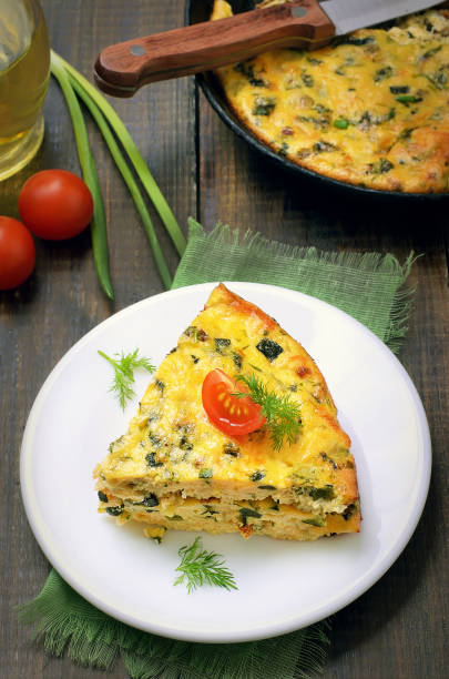 istock Piece of vegetarian omelet 912665538
