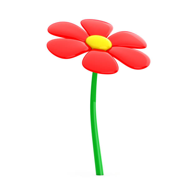 istock Beautiful Red Cartoon Flower. 3d Rendering 912669250