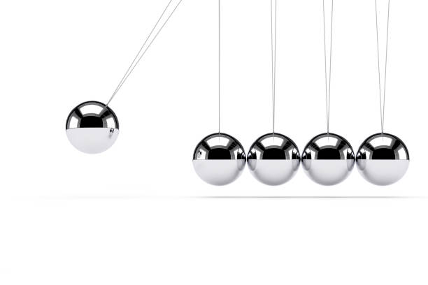 istock Classic Shiny Newton Cradle. 3d Rendering 912671558