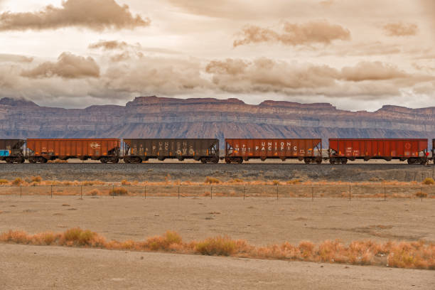 Union Pacific Wagons stock photo