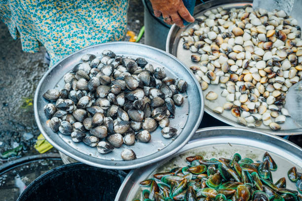 Butter Clams for sale, Market Stall in Manila, Philippines