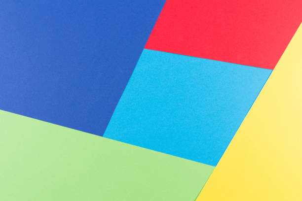 istock Color papers geometry flat composition background with yellow, green, red and blue tones 912682314