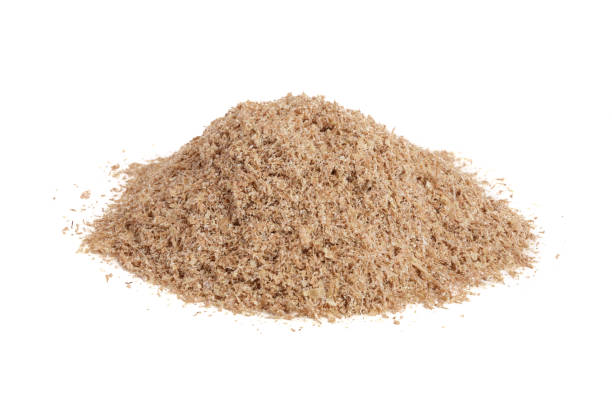 istock Pile of wheat bran isolated on white background 912683052
