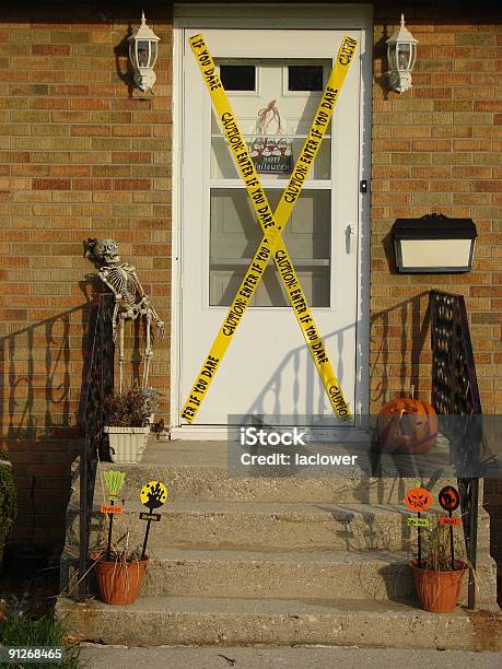 Enter If You Dare Stock Photo - Download Image Now - Halloween, Front Door, Door