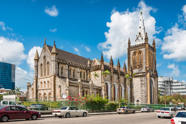 Holy Trinity Cathedral in Port of Spain Trinidad and Tobago Stock photograph of the Cathedral Church of the Holy Trinity in Port of Spain ,Trinidad and Tobago on a sunny day. port of spain stock pictures, royalty-free photos & images