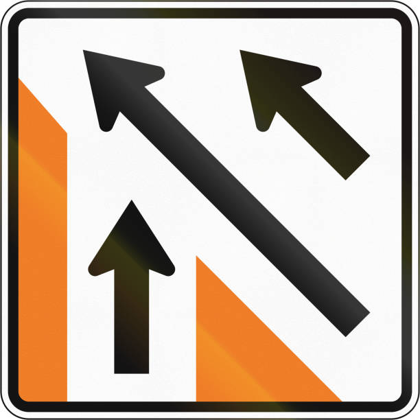istock New Zealand road sign - Merging traffic (sign for minor road) 912690530