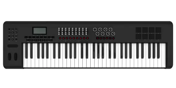 Photo of Electronic Synthesizer Piano Keyboard Isolated