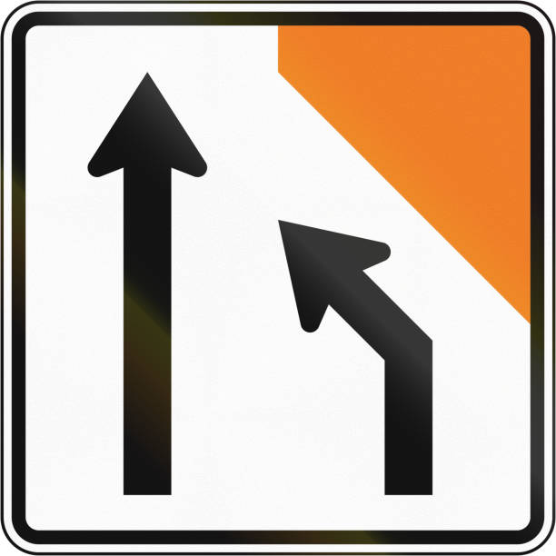 istock New Zealand road sign - Right lane closed ahead 912693736